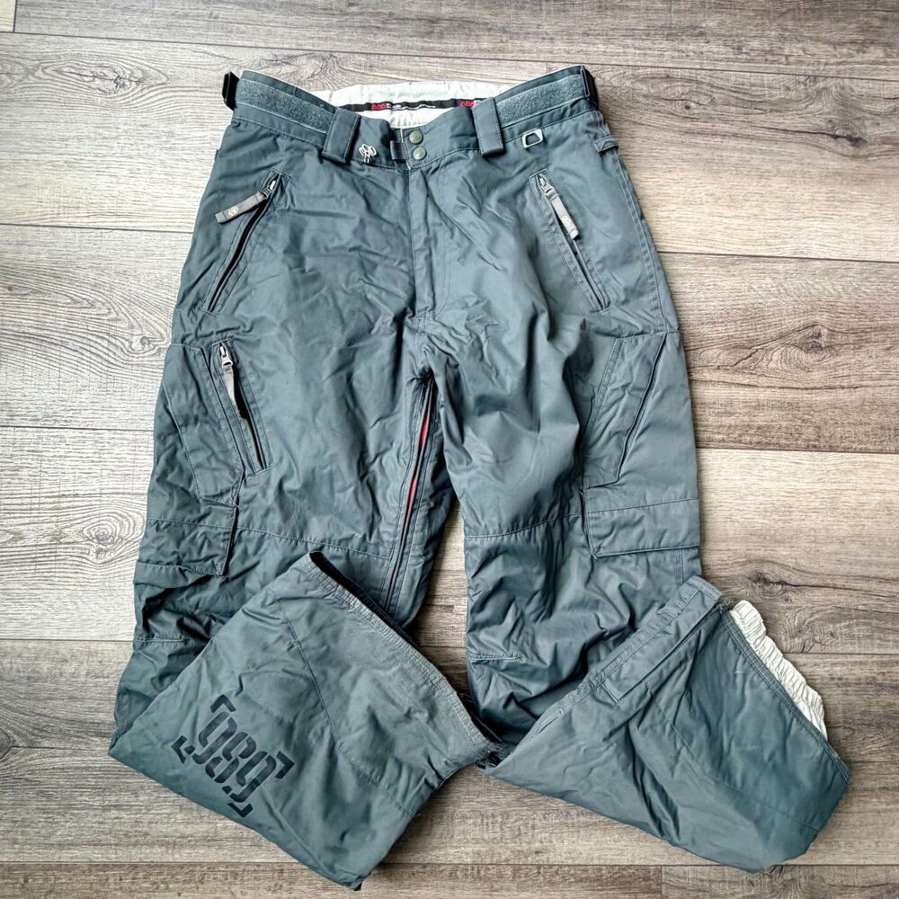 686 Unisex Snowboard Ski Pants Archetype Adult Medium Pockets Zippers Gray